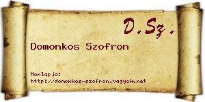 Domonkos Szofron névjegykártya